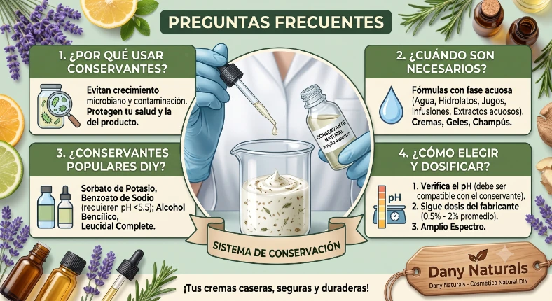 Conservantes en Cosmética Casera: Qué Usar, Cuánto y Cuándo (Preguntas Frecuentes)